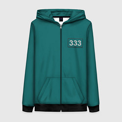 Толстовка на молнии женская Персонаж номер 333, цвет: 3D-черный