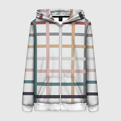 Толстовка на молнии женская Плетенка пастельная, цвет: 3D-белый