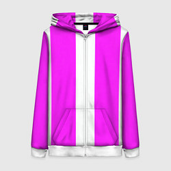 Женская толстовка на молнии Color white pink line