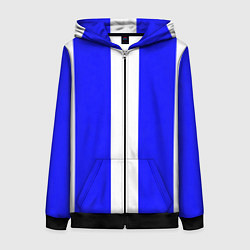 Женская толстовка на молнии Color white blue line