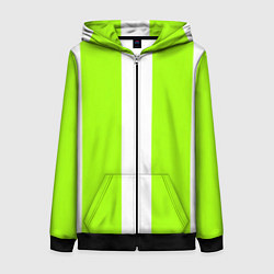 Женская толстовка на молнии Color light green white stripes