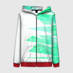 Женская толстовка на молнии Color white light blue strip