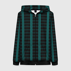 Женская толстовка на молнии Color blue dark stripe