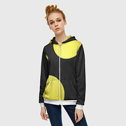 Толстовка на молнии женская Лава лампа макро баланс абстракция, цвет: 3D-белый — фото 2