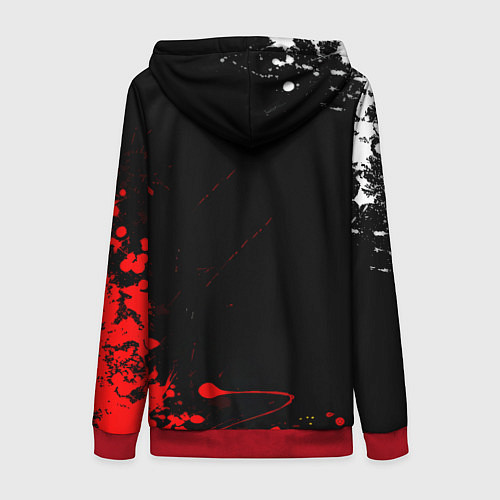 Женская толстовка на молнии Doom краски всплеск / 3D-Красный – фото 2