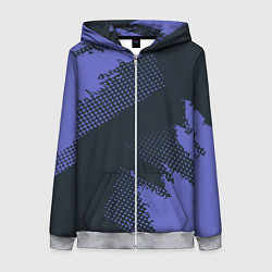 Женская толстовка на молнии Абстрактная текстура в синем