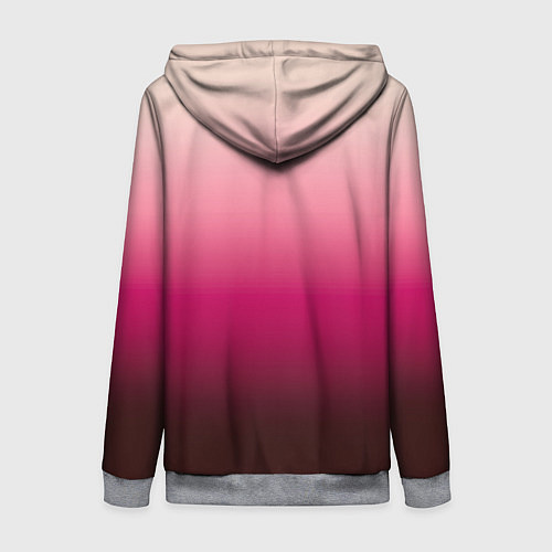 Женская толстовка на молнии Градиент transcendent pink омбре / 3D-Меланж – фото 2