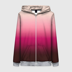 Толстовка на молнии женская Градиент transcendent pink омбре, цвет: 3D-меланж
