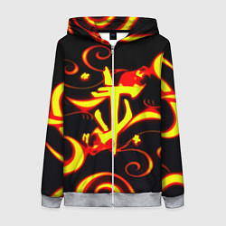 Женская толстовка на молнии Doom dragon steel fire