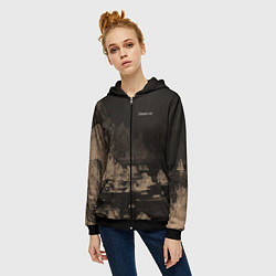 Толстовка на молнии женская Dream on тёмно-коричневый, цвет: 3D-черный — фото 2