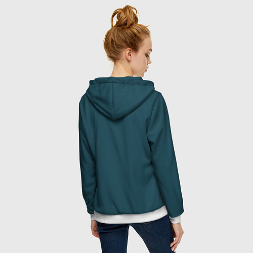 Женская толстовка на молнии Морская глубина - однотон / 3D-Белый – фото 4