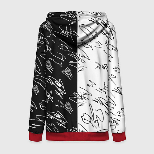 Женская толстовка на молнии Doom автографы / 3D-Красный – фото 2