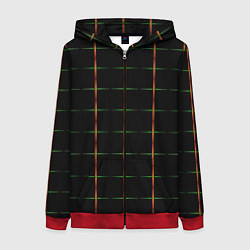 Женская толстовка на молнии Color black orange green crosses