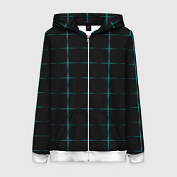 Толстовка на молнии женская Color black blue crosses, цвет: 3D-белый