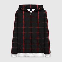 Женская толстовка на молнии Color black red crosses