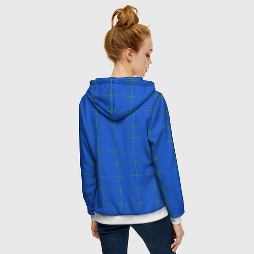 Женская толстовка на молнии Color blue stripes / 3D-Белый – фото 4