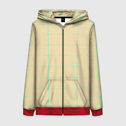 Женская толстовка на молнии Color beige green crosses
