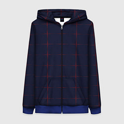 Женская толстовка на молнии Color dark blue red crosses