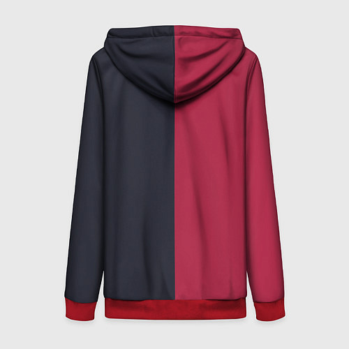 Женская толстовка на молнии Солнце красно-синее / 3D-Красный – фото 2