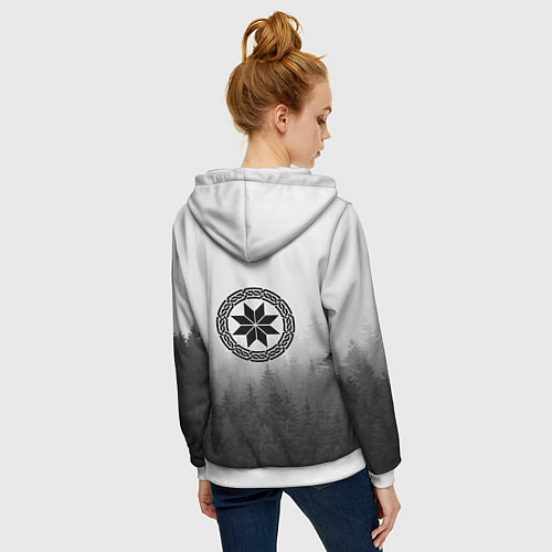 Женская толстовка на молнии Лес - это мой храм / 3D-Белый – фото 4