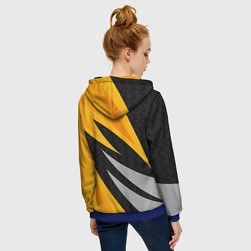 Женская толстовка на молнии Субару - желтый / 3D-Синий – фото 4