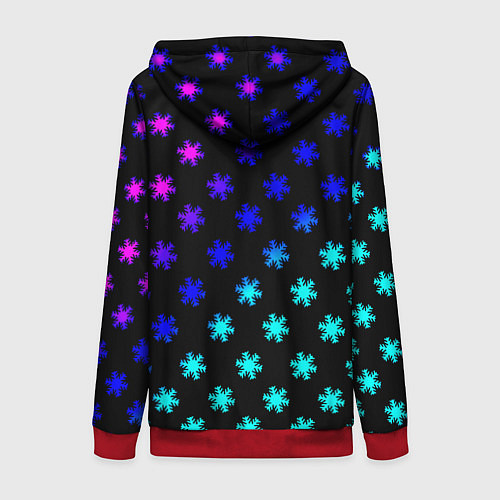 Женская толстовка на молнии Doom winter neon / 3D-Красный – фото 2