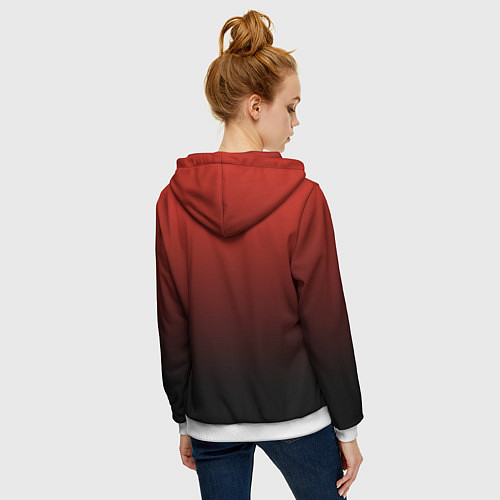 Женская толстовка на молнии Red gradient / 3D-Белый – фото 4