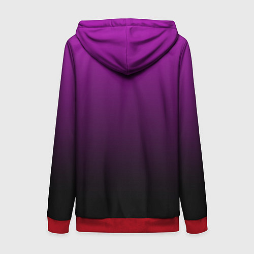 Женская толстовка на молнии Purple gradient / 3D-Красный – фото 2