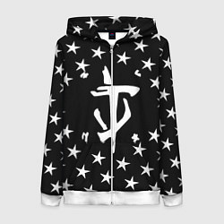 Толстовка на молнии женская Doom star, цвет: 3D-белый