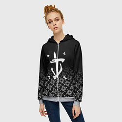 Толстовка на молнии женская Doom ninja, цвет: 3D-меланж — фото 2