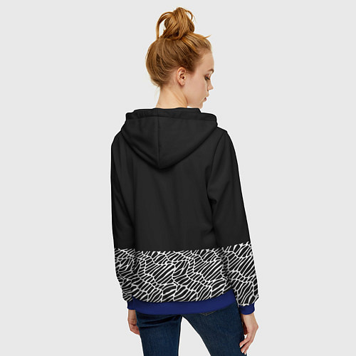 Женская толстовка на молнии Doom геометрия линии / 3D-Синий – фото 4