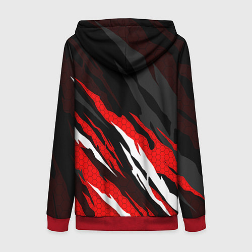 Женская толстовка на молнии Umbrella - красное пламя / 3D-Красный – фото 2
