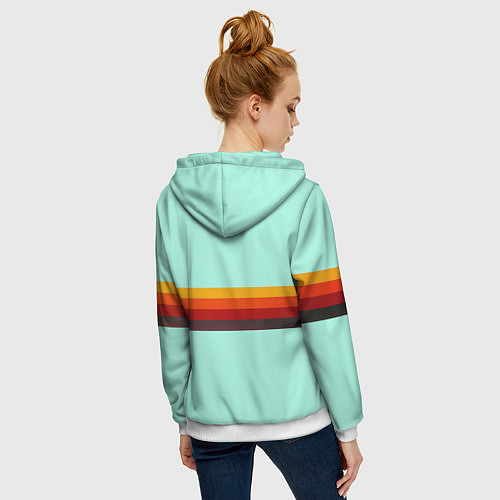 Женская толстовка на молнии Ретро автобус ЛИАЗ-677 поп-арт / 3D-Белый – фото 4