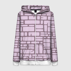 Толстовка на молнии женская Кирпичная кладка, цвет: 3D-белый