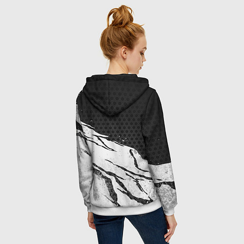 Женская толстовка на молнии Федерация бокса России - белый затертый / 3D-Белый – фото 4