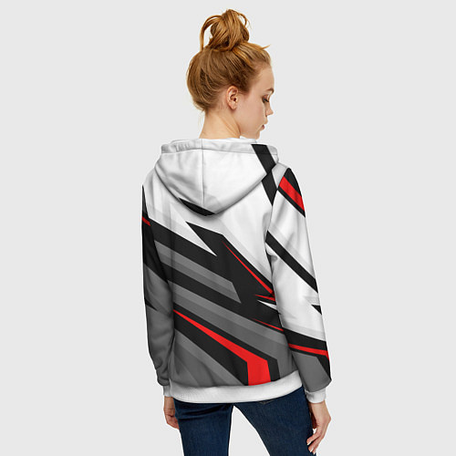 Женская толстовка на молнии Федерация бокса - спортивный / 3D-Белый – фото 4