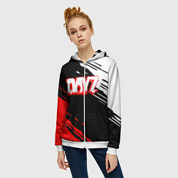 Толстовка на молнии женская Dayz краски штрихи, цвет: 3D-белый — фото 2