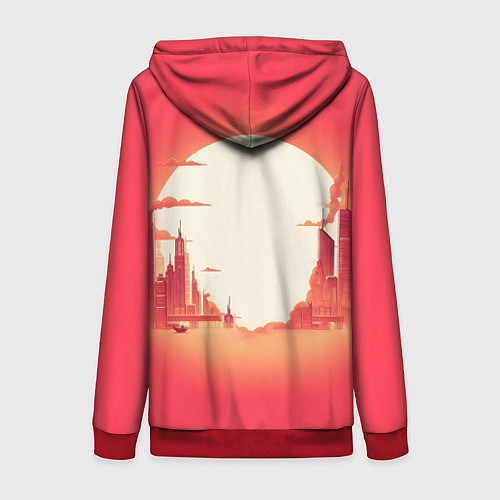 Женская толстовка на молнии Робот-сгибальщик Бендер супермен - коллаба / 3D-Красный – фото 2