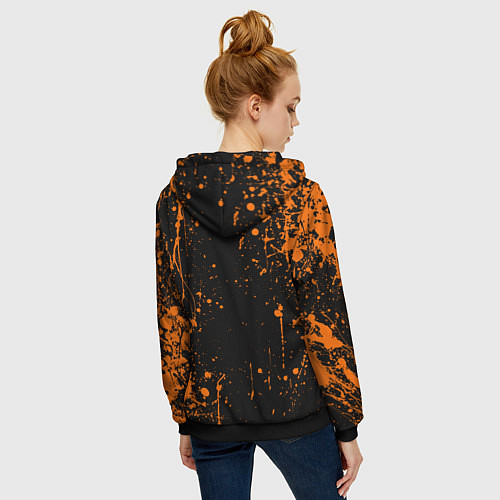 Женская толстовка на молнии Халф лайф - подтеки / 3D-Черный – фото 4