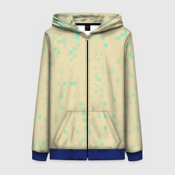 Толстовка на молнии женская Color beige turquoise, цвет: 3D-синий