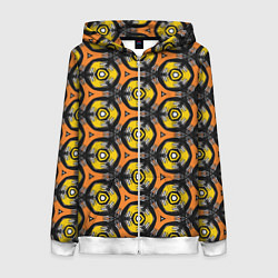 Толстовка на молнии женская Замысловатые соты, цвет: 3D-белый