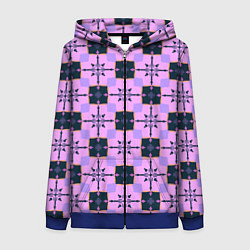 Женская толстовка на молнии Квадраты с цветочными перекрестиями