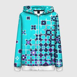 Женская толстовка на молнии Геометрическая метаморфоза на бирюзе