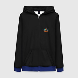 Толстовка на молнии женская Motocross mountains, цвет: 3D-синий