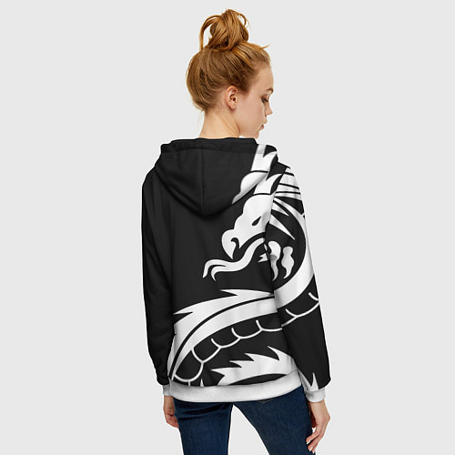 Женская толстовка на молнии Borussia дракон белый / 3D-Белый – фото 4