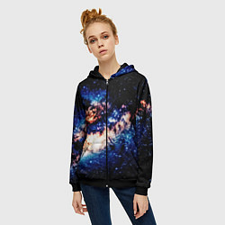 Толстовка на молнии женская Бесконечный космос и туманность, цвет: 3D-черный — фото 2