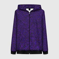 Толстовка на молнии женская Текстура с размытием фиолетовый однотонный, цвет: 3D-черный