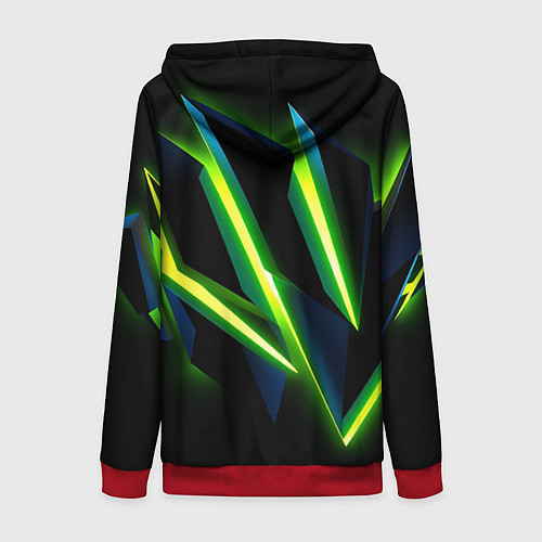 Женская толстовка на молнии Geometric neon / 3D-Красный – фото 2