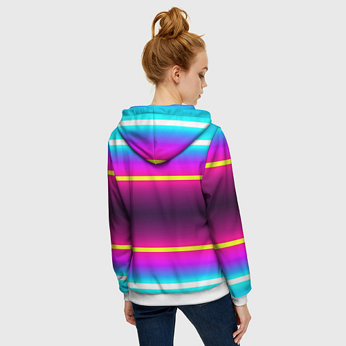 Женская толстовка на молнии Color neon / 3D-Белый – фото 4