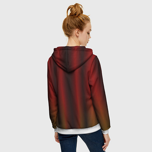 Женская толстовка на молнии Neon red orange lines / 3D-Белый – фото 4
